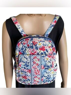 Vera Bradley Quilted Backpack Summer Cottage Retired Print 12 Inch by 10 Inch